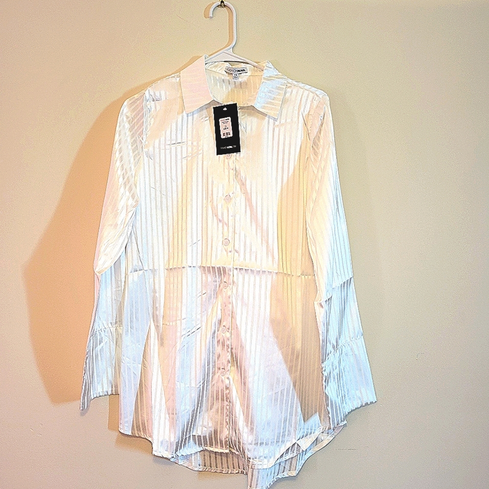 Satin button down shirt